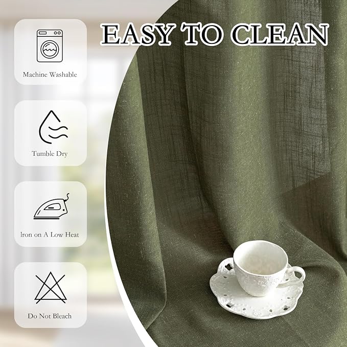 MYSKY HOME Extra Long Sheer Curtains Farmhouse, Sliding Door Curtain - Image 7