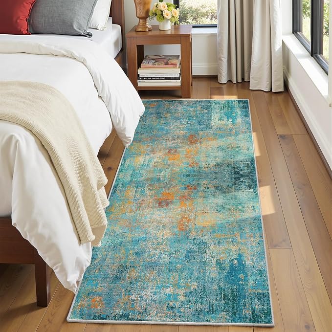 RELEANY Washable Runner 2'x8' Abstract Area Rug - Image 8