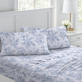 Laura Ashley - Flannel Sheets Twin Size, Anti-Pilling & Wrinkle Resistant Cotton, Touchably Soft for All-Season Comfort - Bed Sheets with Matching Pillowcase & Fitted Sheet (Vanessa Blue)