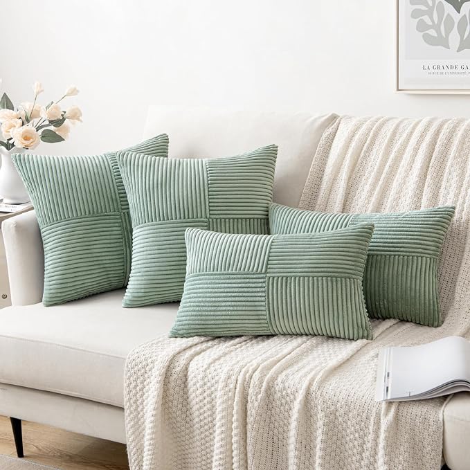 MIULEE Greyish Green Decorative Throw Pillow Covers - Image 4