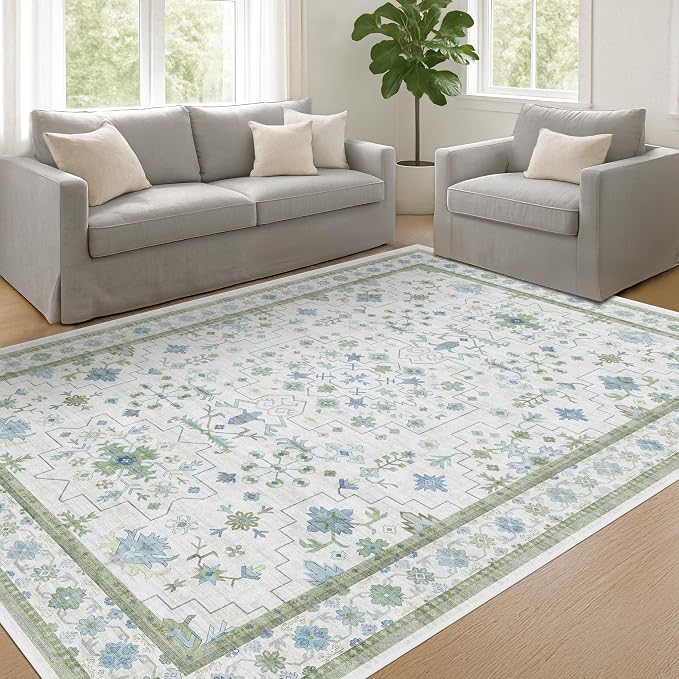 Cream Oushak 7x9 Bedroom Rug - Image 3