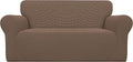 Easy-Going Stretch Loveseat Couch Covers Washable Brown | 1-Piece Loveseat by Easy-Going