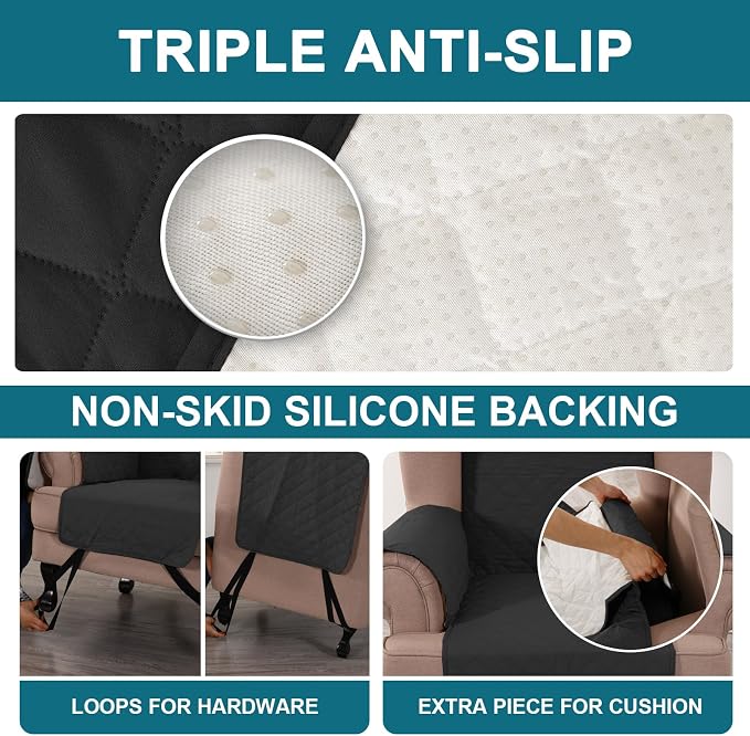 Turquoize 100% Waterproof Wing Chair Cover Wing Armchair Slipcovers Chair Couch - Image 4