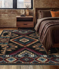 Rustic Cabin Area Rug 4x6, Machine Washable Lodge Bear Rug, Non-Slip Low Pile by YIHOUSE