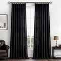 Modern Pinch Pleated Black Curtains by PleatedDrapes