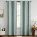 MIULEE 100% Blackout Linen Curtains 42 x 63 Inch Seafoam Green 2 Panels | by MIULEE