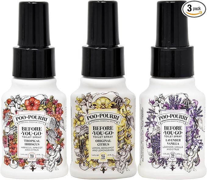 Poo-Pourri Original Citrus,Lavender Vanilla, and Tropical Hibiscus 1.4 Ounce Set