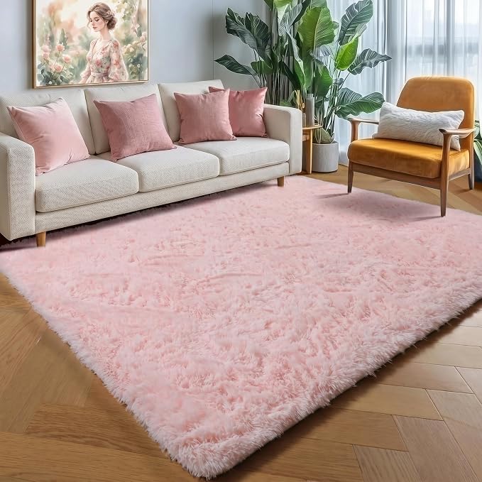 Pink Rugs for Bedroom Girls, Fluffy 4x6 Soft Plush Fuzzy Shaggy Kids Area Rug - Image 5