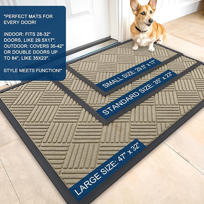 OLANLY Front Door Mat Outside Entrance 47x23, Waterproof Heavy-Duty Doormat | - Image 2
