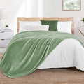 Walensee Fleece Blanket Plush Throw Fuzzy Lightweight (Queen Size 90x90 Sage Green) Super Soft Microfiber Flannel Blankets for Couch, Bed, Sofa Ultra Luxurious Warm and Cozy for All Seasons