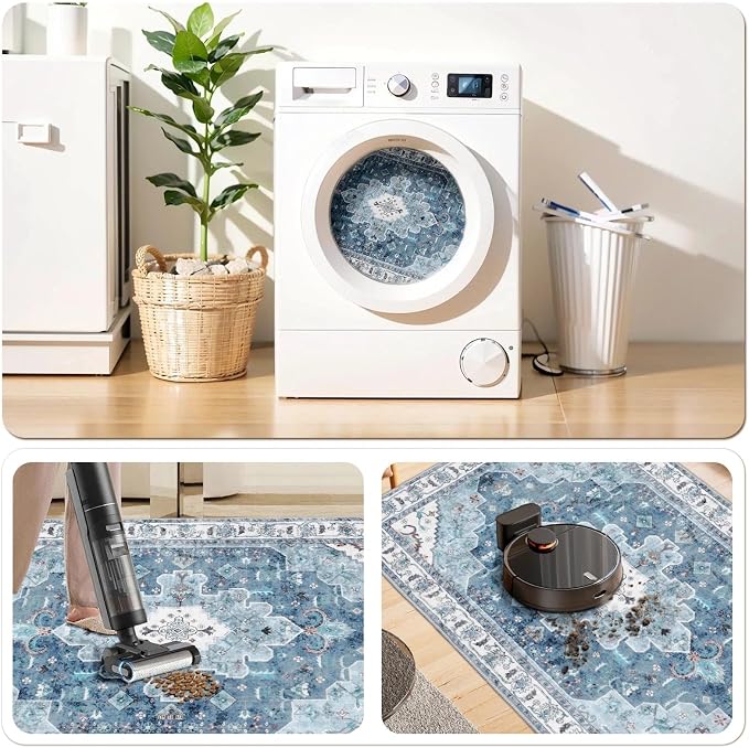SERISSA 3x5 Washable Non Slip Boho Area Rug - Image 3