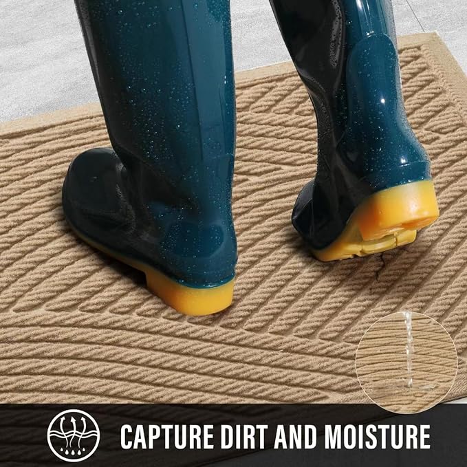 Sturdy Front Door Mat, Absorbent Muddy Dirt Resist Welcome Door Mats Outdoor - Image 2