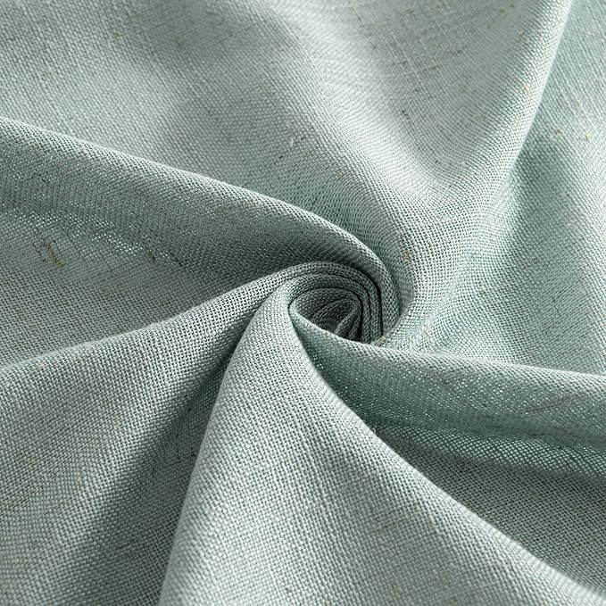 MIULEE Sea Green Linen Curtains 52x96 Inch Long Soft Thick Linen Textured | - Image 8