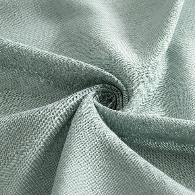MIULEE Sea Green Linen Curtains 52x84 Inch - Image 8