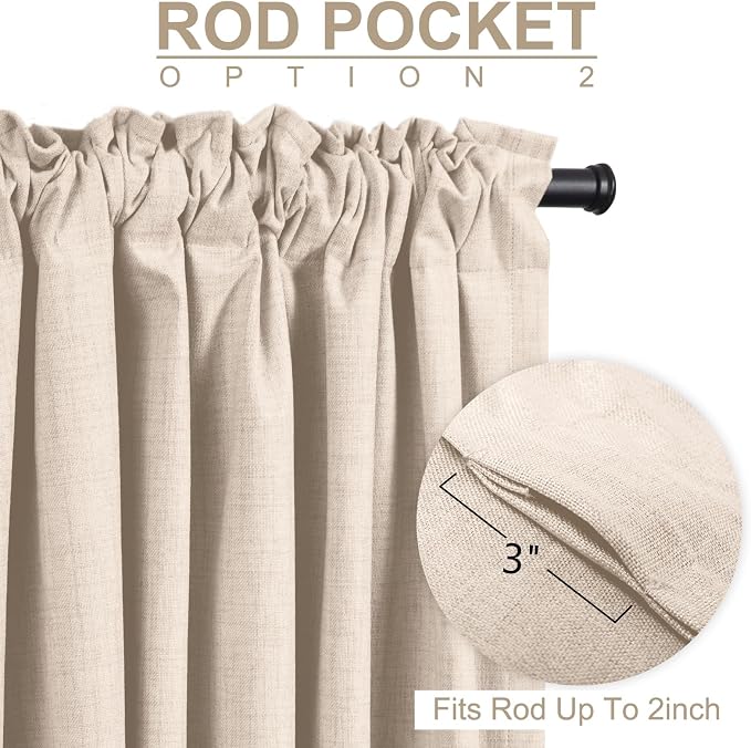 Faux Linen Total Blackout Curtains - Image 4