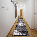 Keen Home Design Area Rugs - 2x20 Non-Shedding, Abstract Rugs for Kitchen, Living Room, Bedroom, Dining Room, Entryway - Size: 2'8" x 20', Abstract Black