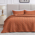 Love's cabin King Size Quilt Bedding Set Umber Bedspreads - Bed Summer Lightweight Bedspread Comforter - Wave Pattern Bedding Coverlet for All Season - 3 Pieces (1 Quilt, 2 Pillow Shams)