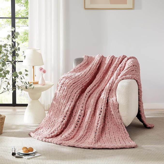 L'AGRATY Chunky Knit Throw Blanket - Image 7