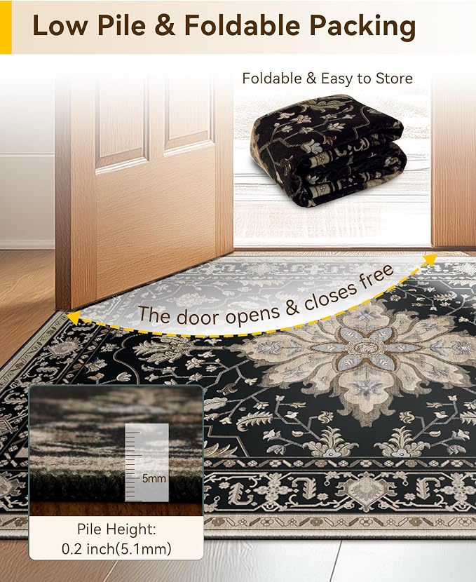 RELEANY Washable Area Rug, Runner 2'x7', Water Repellent, Pet Friendly - Image 6