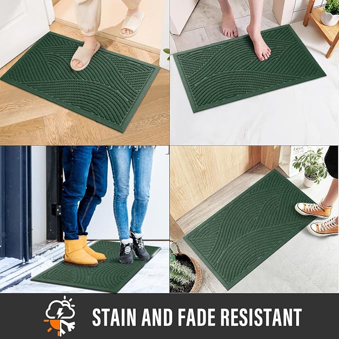 Sturdy Front Door Mat, Absorbent Muddy Dirt Resist Welcome Door Mats Outdoor - Image 4