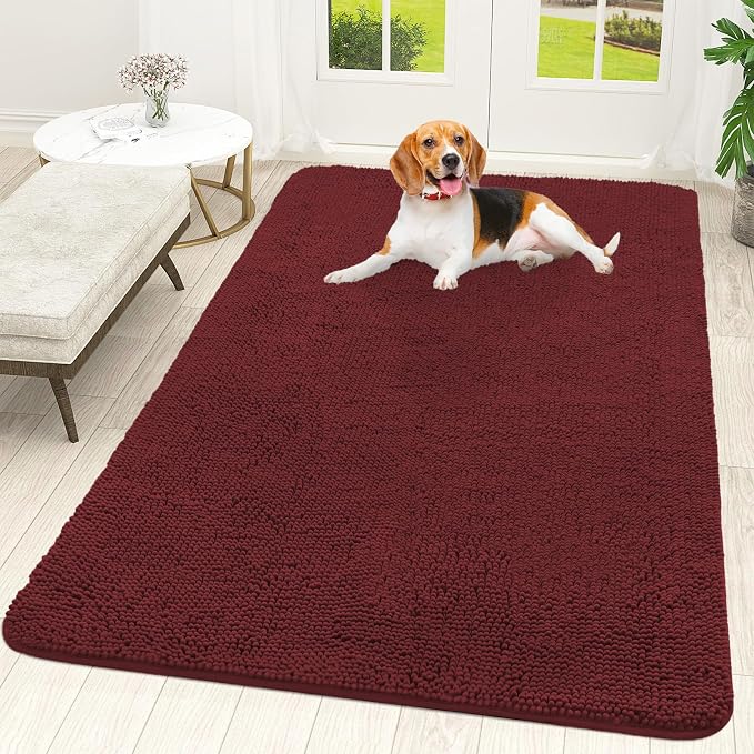 OLANLY Dog Door Mat for Muddy Paws 59x35, Super Absorbent Chenille Mud Mat | by OLANLY