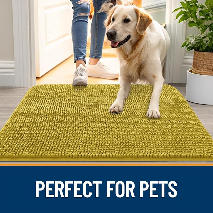 OLANLY Dog Door Mat for Muddy Paws 30x20, Super Absorbent Chenille Mud Mat | - Image 6