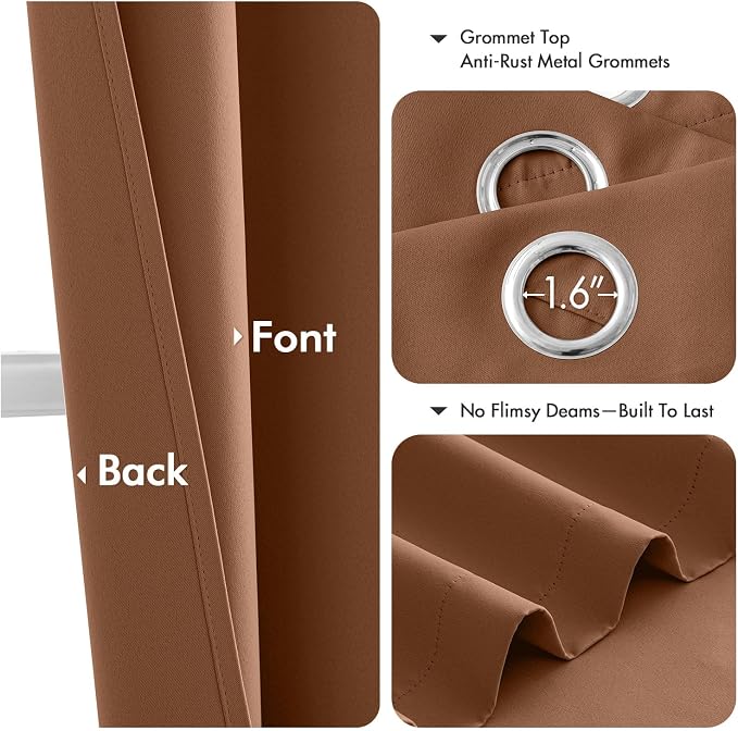 MIULEE Blackout Curtains for Bedroom 2 Panels 40 x 45 Inch Long Sun Baked | - Image 4