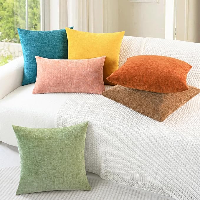 CaliTime Decorative Couch Throw Pillow Covers 22 X 22 Inches Apricot Brown | - Image 4