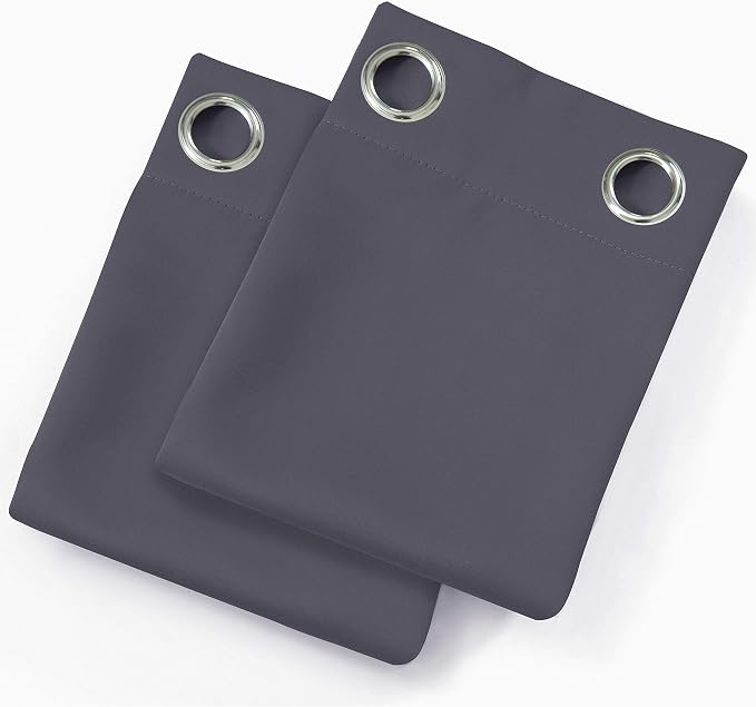 Grey Thermal Blackout Curtains/38 x 63 Inch/Set of 2 Panels Room Darkening - Image 9