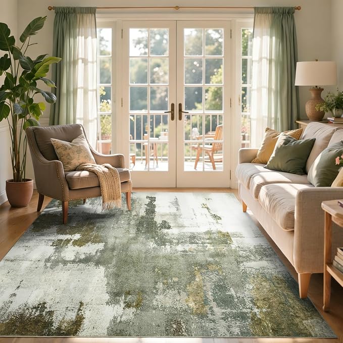5x7 Ft Area Rugs for Living Room, Soft Non-Slip Washable Rugs Modern Abstract - Image 2