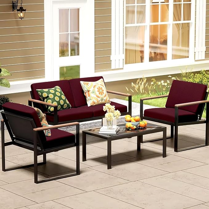 8Pcs Patio Cushion Covers, Outdoor Stretch Cushion Covers, Washable | Stretch - Image 7