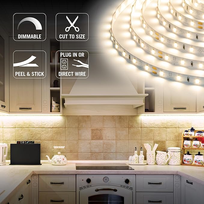 Armacost Lighting Home AC Dimmable Soft White LED Tape Light Kit (5M) 424502 2700k Warm White 16.4 ft