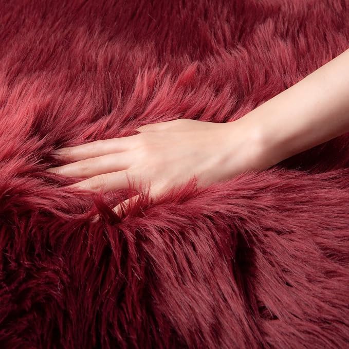 Ashler faux fur rug, Fluffy Shaggy Area Rug Ultra Soft 2 x 3 Feet Sheepskin Fur - Image 5
