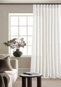 Beige White Pinch Pleated Semi Sheer Linen Curtain 1 Panel 60x108 | Memory by Twodrapes