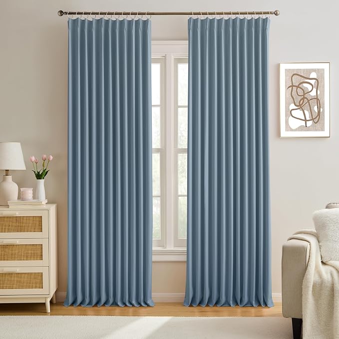 Pinch Pleated Blackout Curtain Drapes by KEQIAOSUOCAI