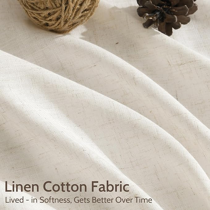 Modern Linen Curtains 84 Inch Length 2 Panels Set - Image 4