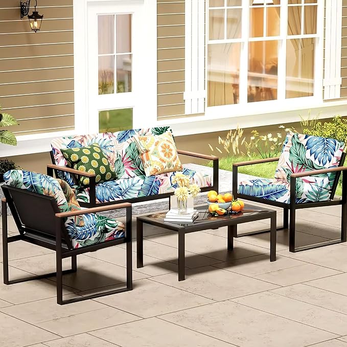 8Pcs Patio Cushion Covers, Outdoor Stretch Cushion Covers, Washable | Stretch - Image 6