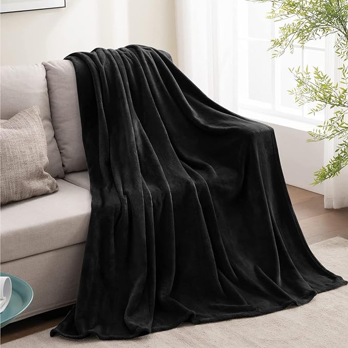 BEDELITE Fleece Blanket Soft Plush Twin Size Blanket Black 60"x80" | Ultra Soft - Image 5