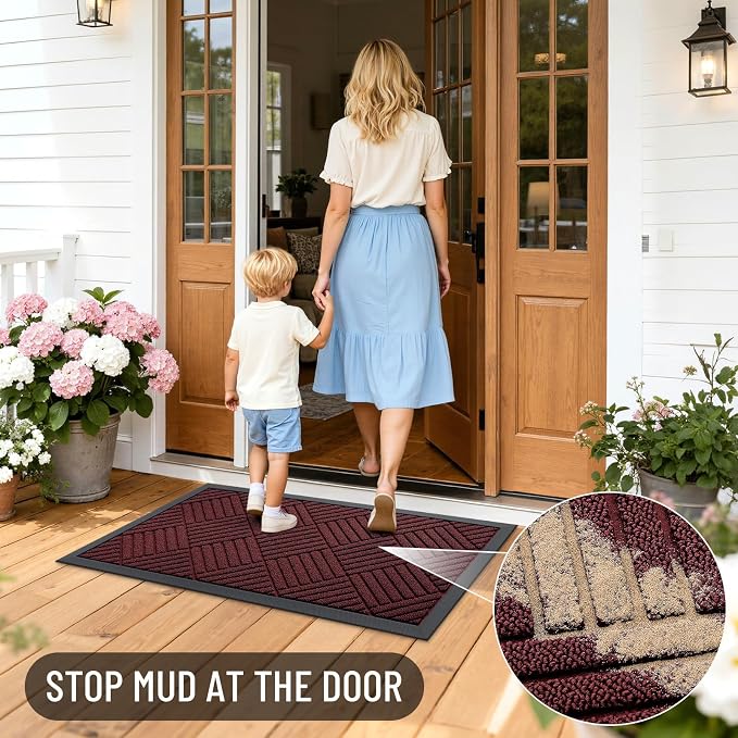 OLANLY Front Door Mat Outside Entrance 35x23, Waterproof Heavy-Duty Doormat | - Image 7