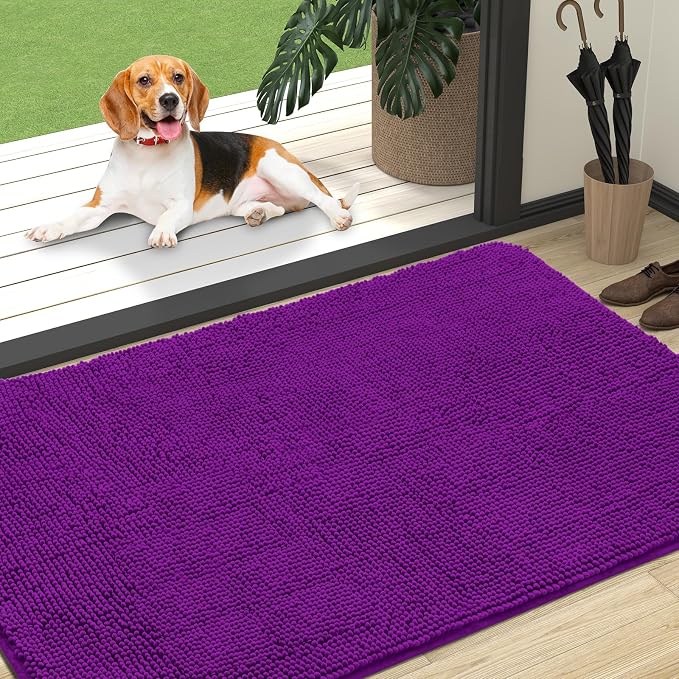 OLANLY Dog Door Mat for Muddy Paws 47x32, Super Absorbent Chenille Mud Mat | by OLANLY