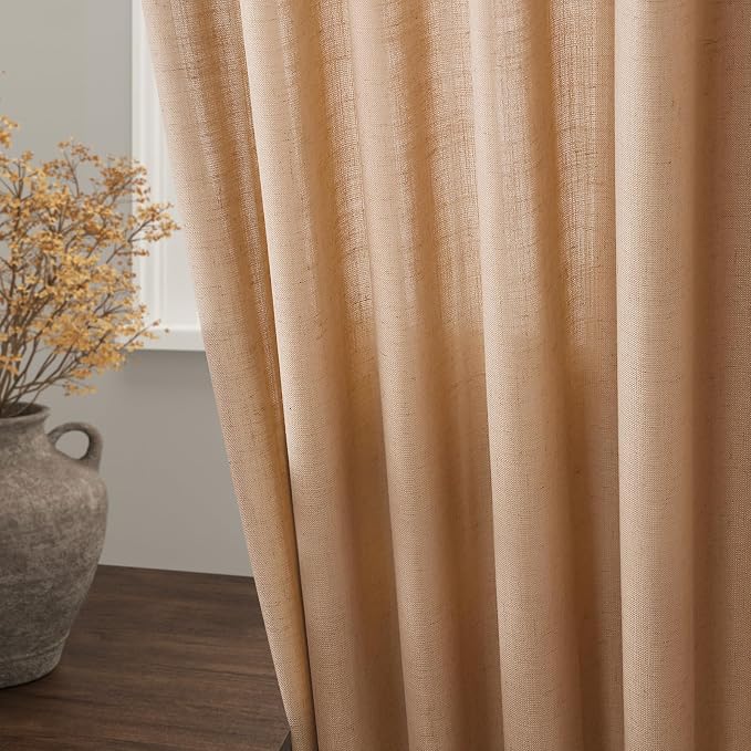 Camel Linen Curtains 80 Inches Long - Image 4