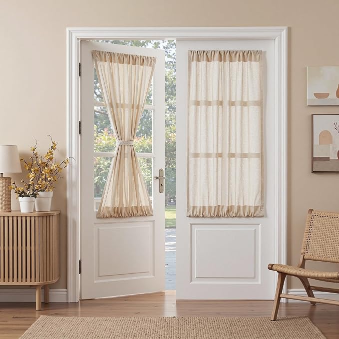 MYSKY HOME Oatmeal French Door Curtains by MYSKYHOME