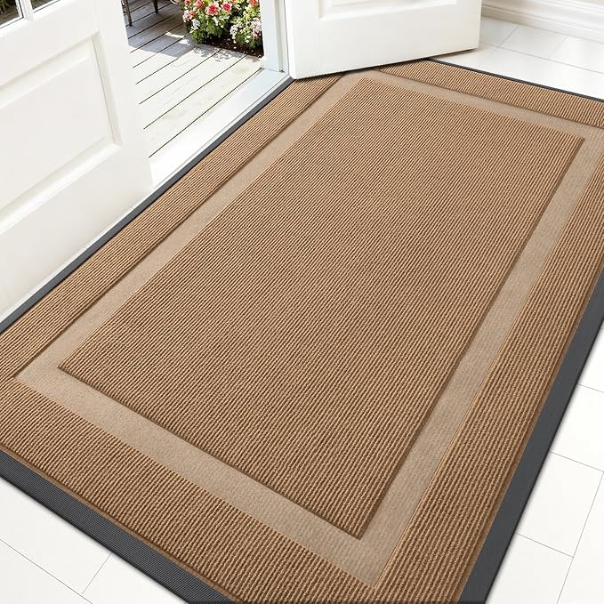 OLANLY Front Door Mat Outside 59x34, All-Season Heavy-Duty Rubber Doormat | by OLANLY