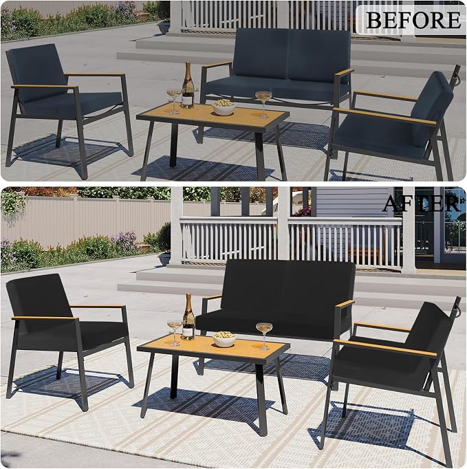 HEBE Outdoor Cushion Covers 12 Pcs, Stretch Patio Sofa Couch Cushion Cover | - Image 7
