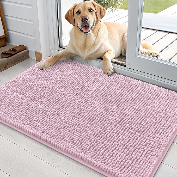 OLANLY Dog Door Mat for Muddy Paws 35x24, Super Absorbent Chenille Mud Mat | by OLANLY