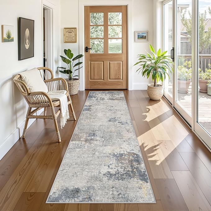 UERMEI 2x8 Washable Runner Rug for Hallway, Non Slip Low Pile Kitchen Carpet - Image 2