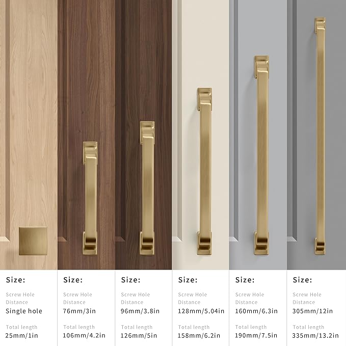 kHTumeWare 2 Pack 3-3/4 Inch Cabinet Handles - Brushed Brass and Gold Drawer Pulls - Cupboard and Drawer Hardware