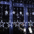 Blingstar Star Curtain Lights - 138 LED 12 Star Lights, 8.2ft Extendable, 8 Modes, Remote, Cool White