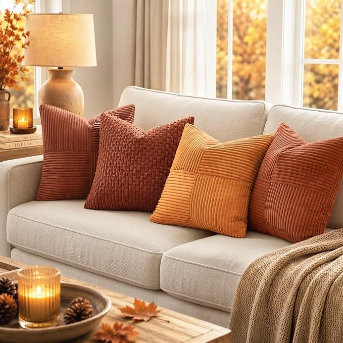 MIULEE Fall Rust Boho Decorative Throw Pillow Covers - Image 4