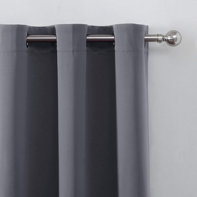 Blackout Curtains 66 x 95 inch/Grey Curtains Set of 2 Panels/Thermal Insulated - Image 7